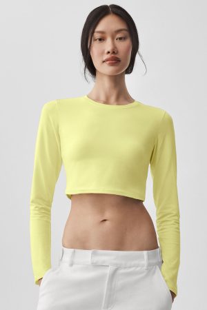 Alosoft Crop Finesse Long Sleeve - Sunshine