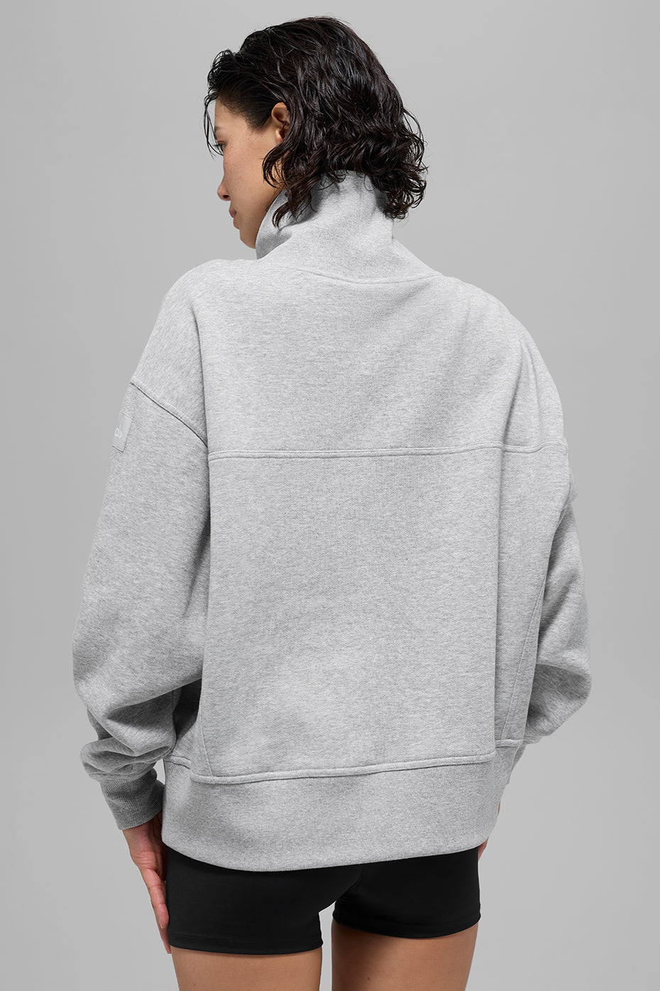 Hazy Mock Neck Pullover - Athletic Heather Grey - Image 3