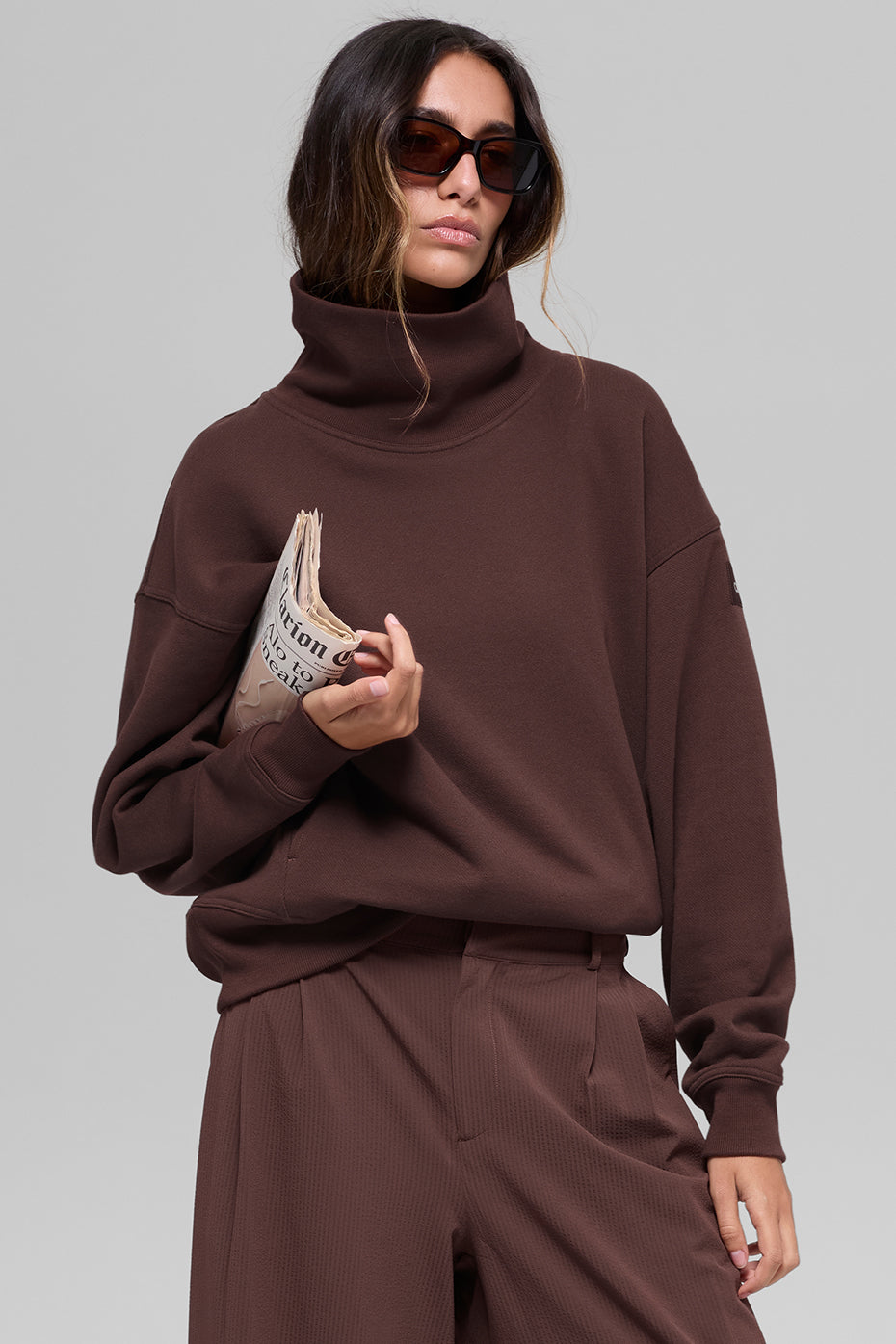 Hazy Mock Neck Pullover - Brownstone - Image 4