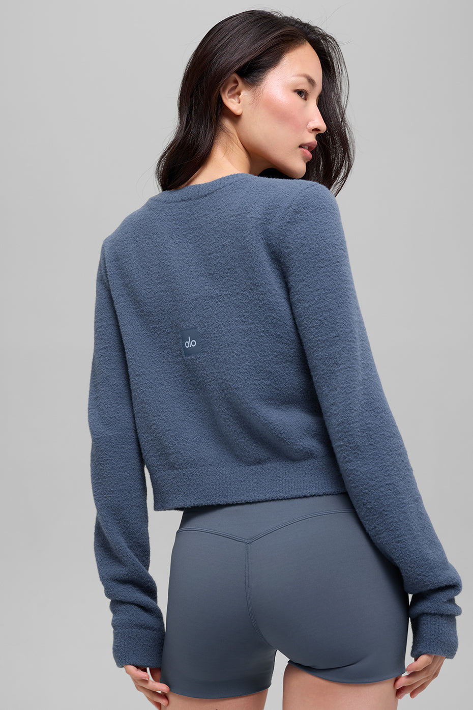 Snuggle Up Sweater Cropped Cardigan - Bluestone - Image 2