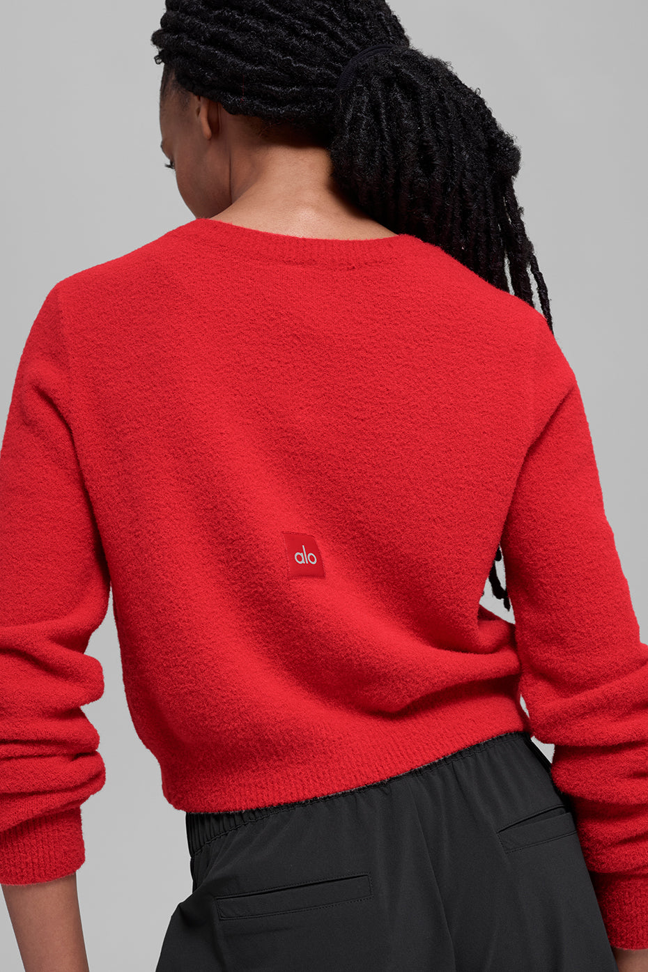 Snuggle Up Sweater Cropped Cardigan - Bright Red - Image 2