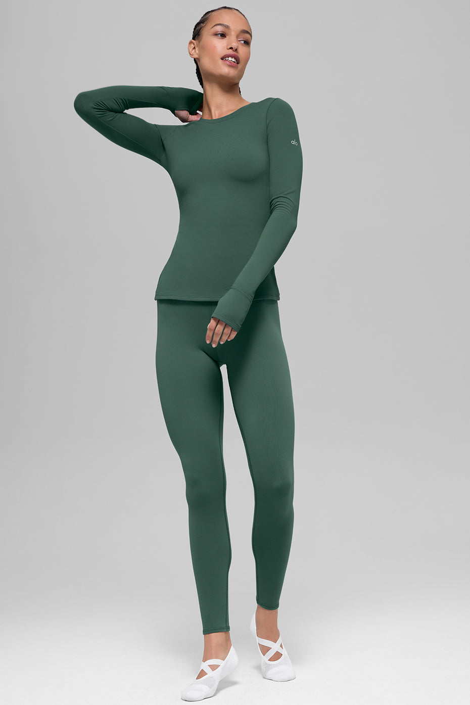 Airbrush Winter Warm Nocturne Long Sleeve - Clover Green - Image 5