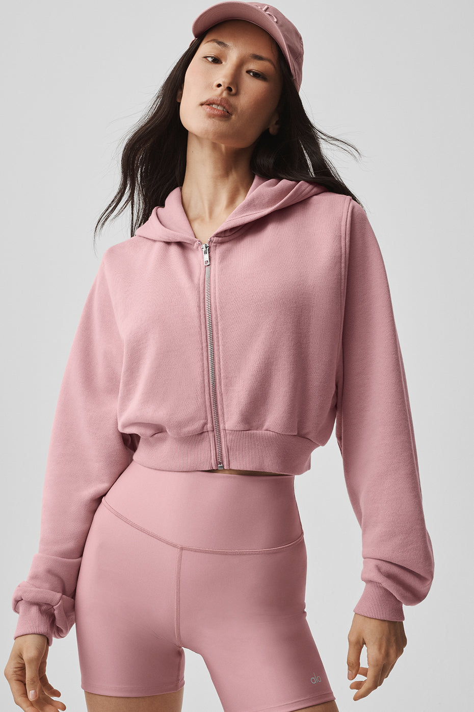 Sweet Escape Zip Up Hoodie - Vintage Pink - Image 4