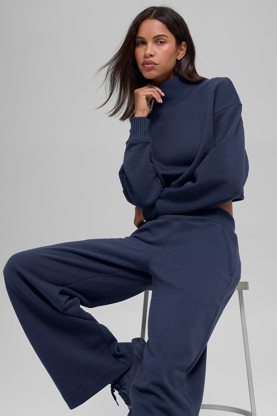 Cropped Serenity Coverup - Navy - Image 4