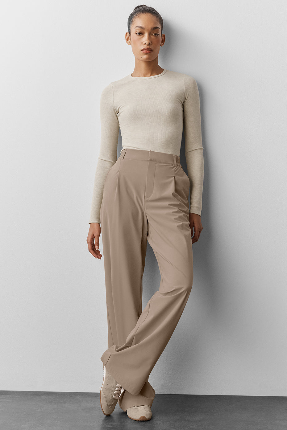 Ribbed Modal Long Sleeve - Oatmeal Heather - Image 4