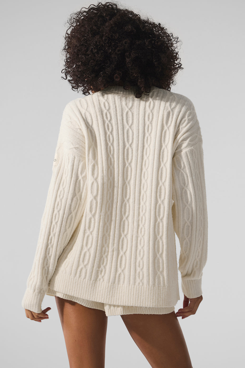 Cable Knit Winter Bliss Cardigan - Ivory - Image 3
