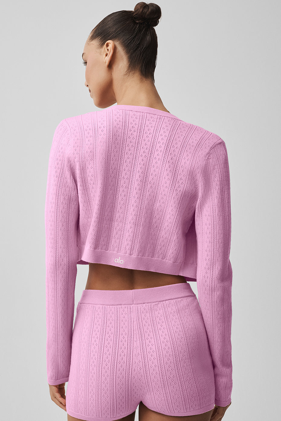 Pointelle Sweater Be Mine Cardigan - Candy Heart Pink - Image 2
