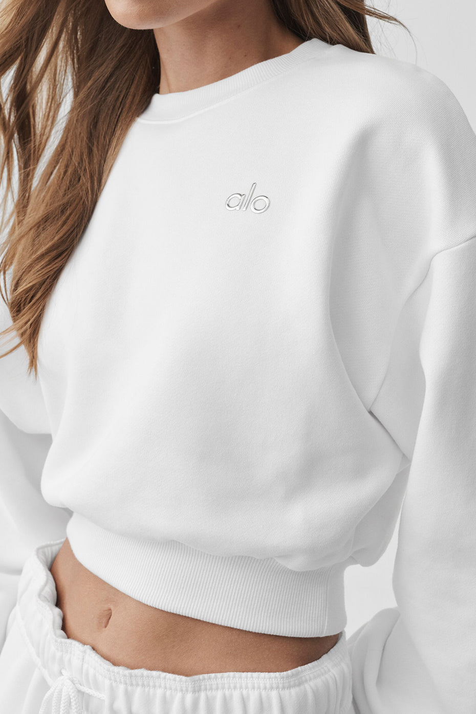 Cropped Accolade Crewneck - White - Image 4