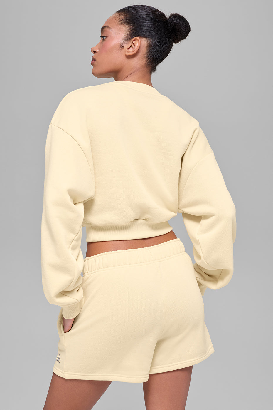 Cropped Accolade Crewneck - Candlelight Yellow - Image 2