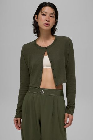 Supernatural Sweater Cardigan - Green Olive