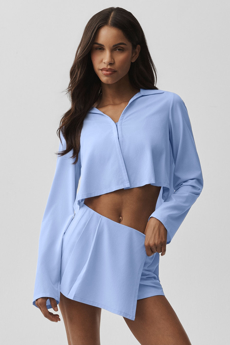 Cropped Unmatched Long Sleeve - Light Provence Blue - Image 3