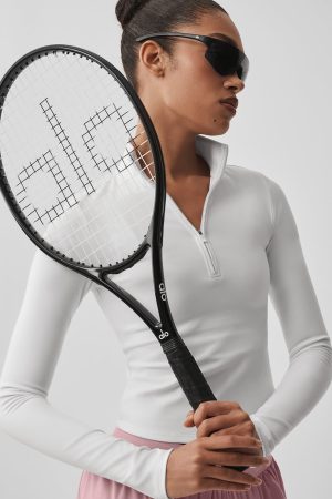 ALO Softsculpt Precision 1/4 Zip Long Sleeve - White