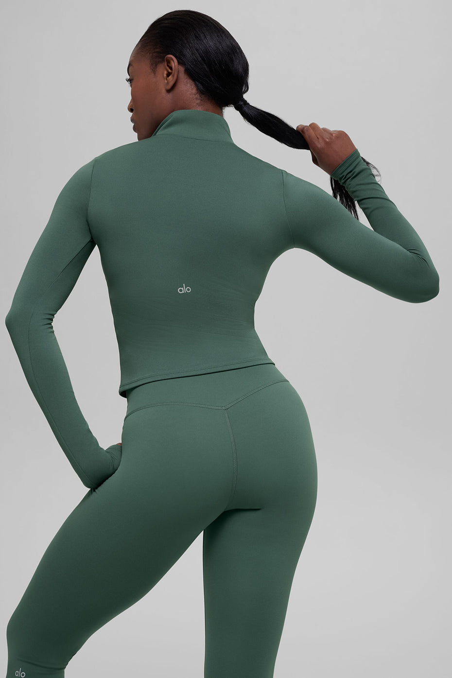 ALO Softsculpt Precision 1/4 Zip Long Sleeve - Clover Green - Image 2