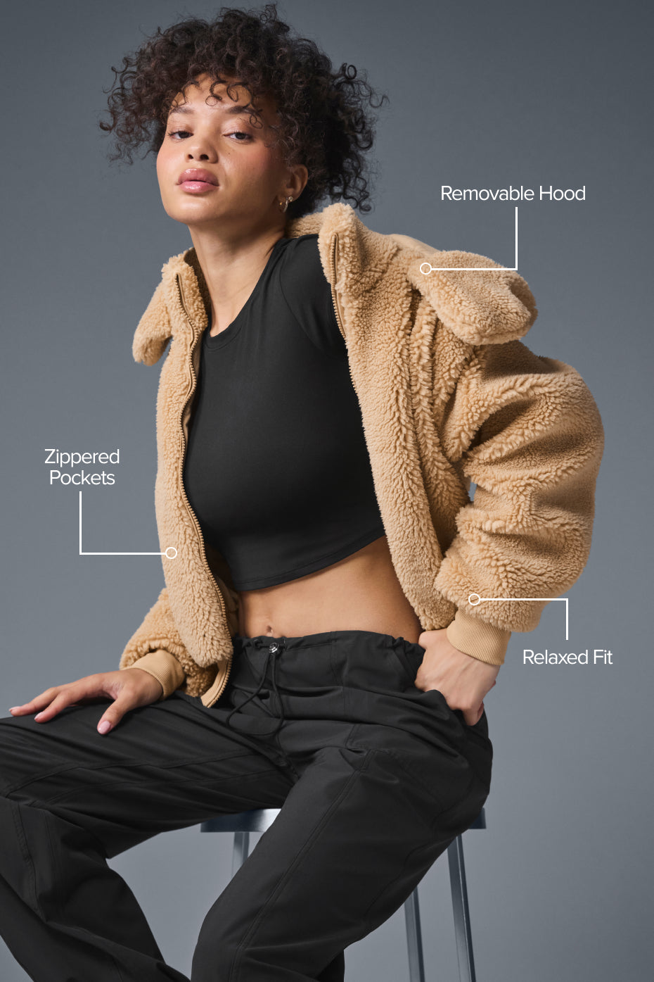 Foxy Sherpa Jacket - Camel - Image 2