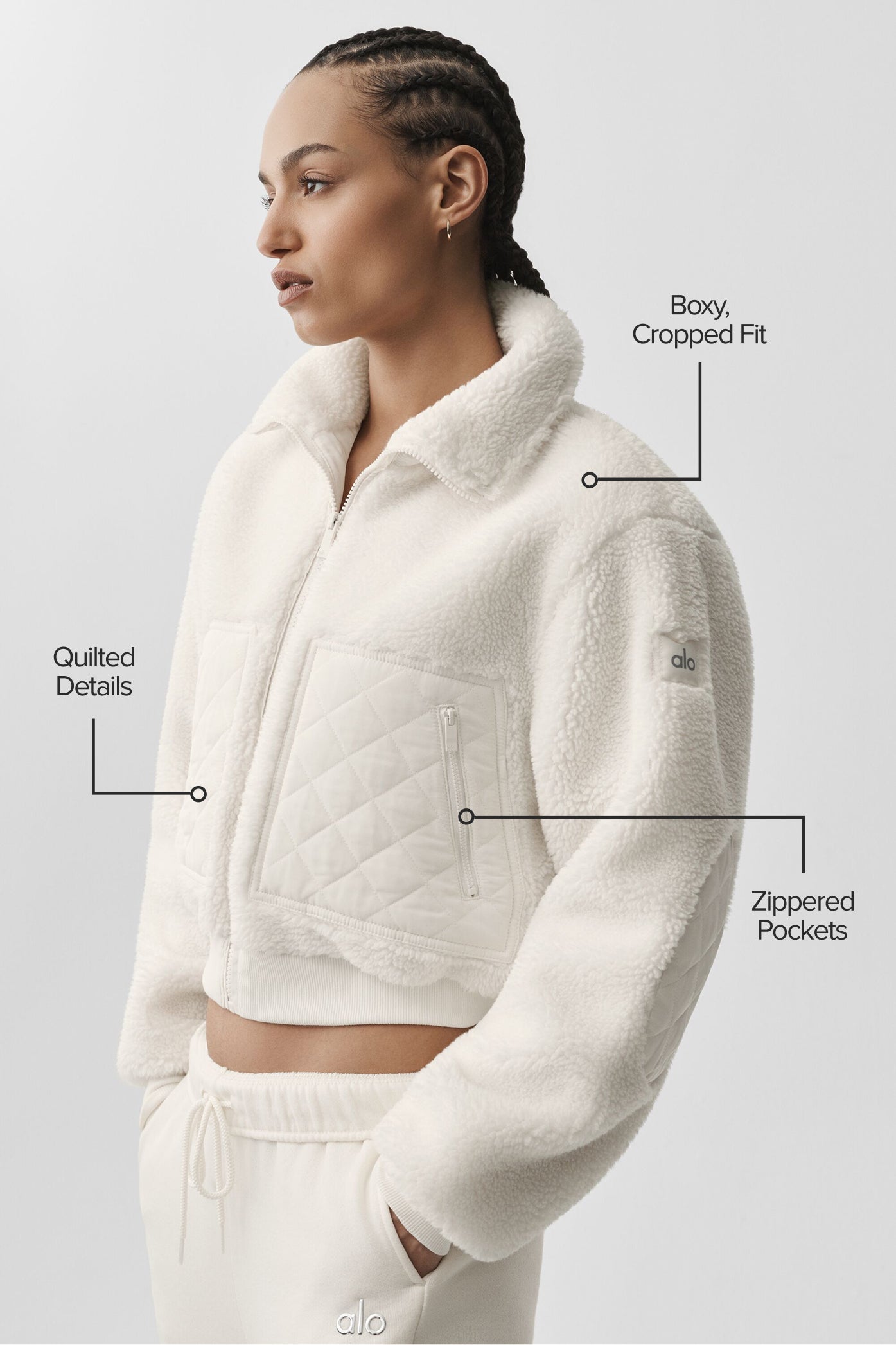 Sherpa Edge Bomber - Ivory - Image 2