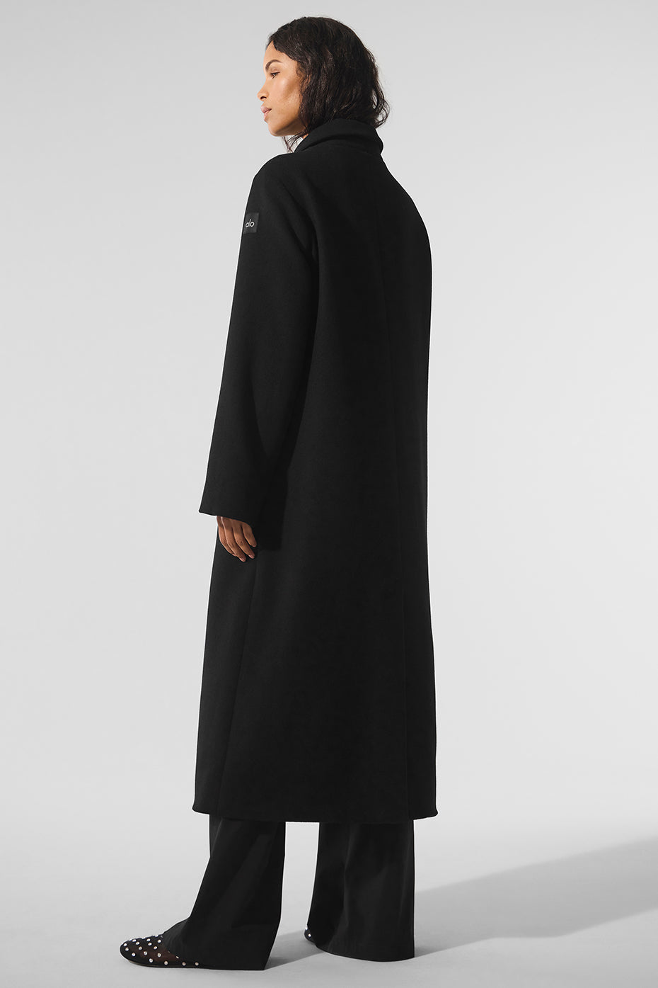 Wool Metro Long Coat - Black - Image 3