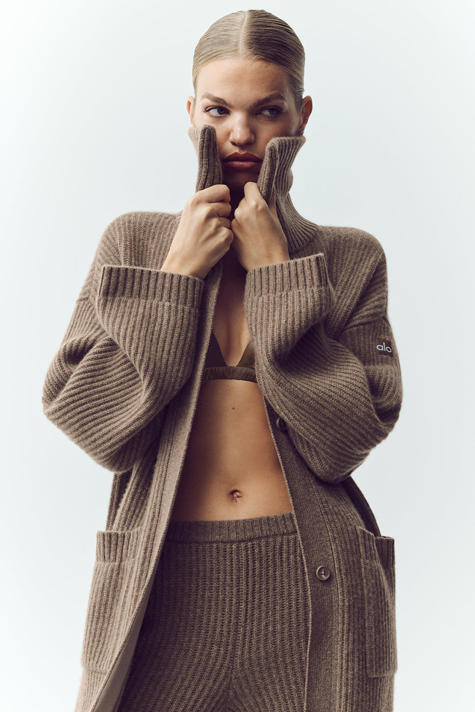 Cashmere Northstar Long Cardigan - Alpine Cocoa Heather - Image 5