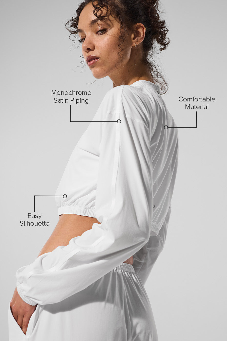 Cropped Breezy Full-Zip Cover Up - White - Image 2