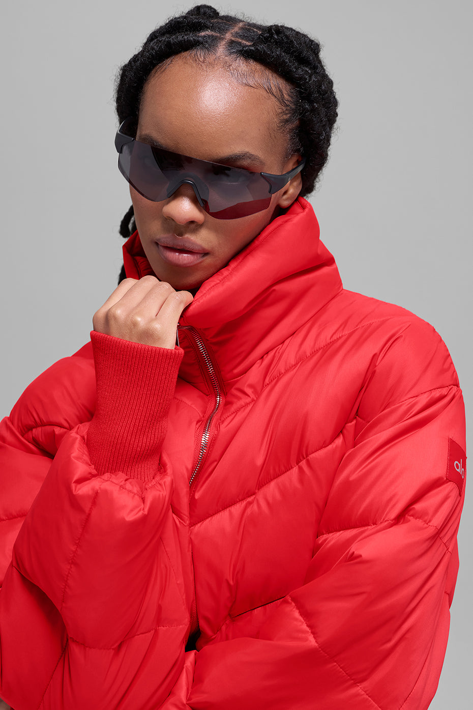 Cropped Atmosphere Puffer - Bright Red - Image 2