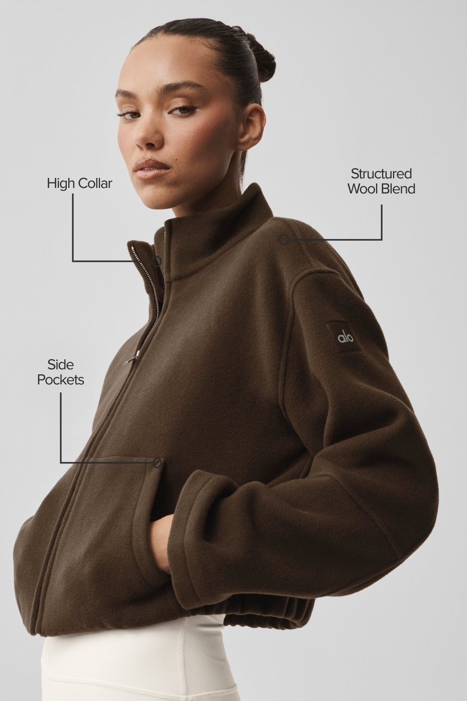 Double Face Wool City Girl Jacket - Espresso - Image 2