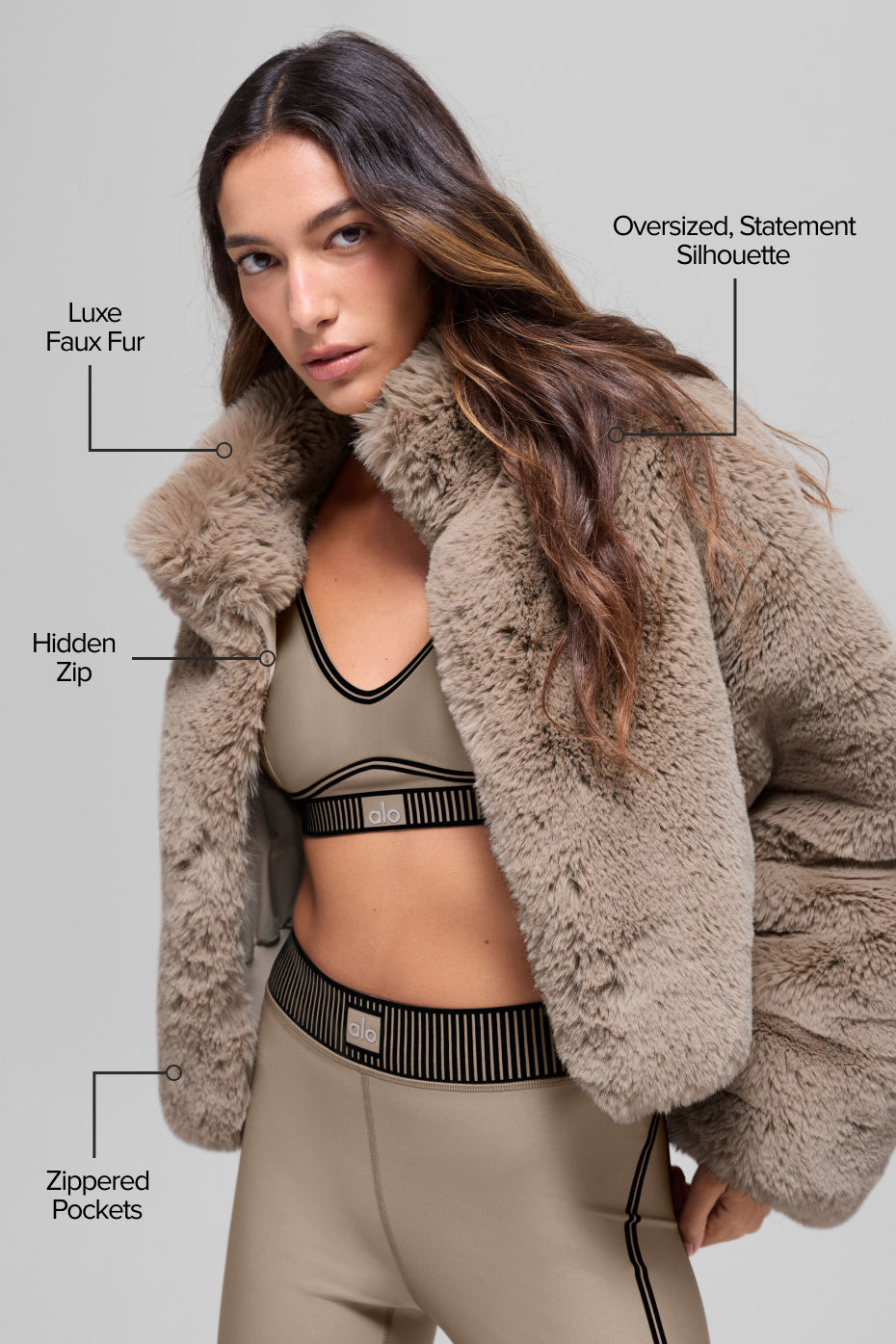 Faux Fur Allure Jacket - Oat - Image 2