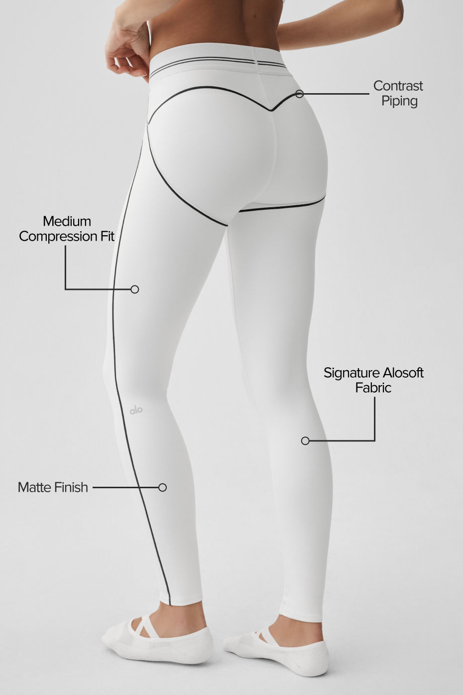 Airbrush High-Waist Heart Throb Legging - White/Black - Image 2