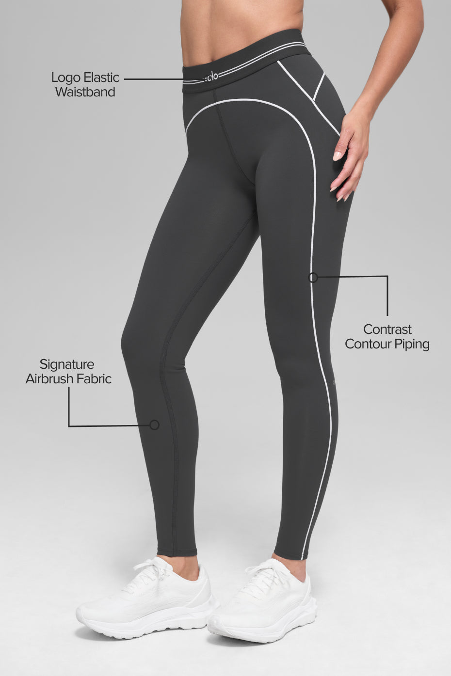 Airbrush High-Waist Heart Throb Legging - Anthracite/White - Image 2