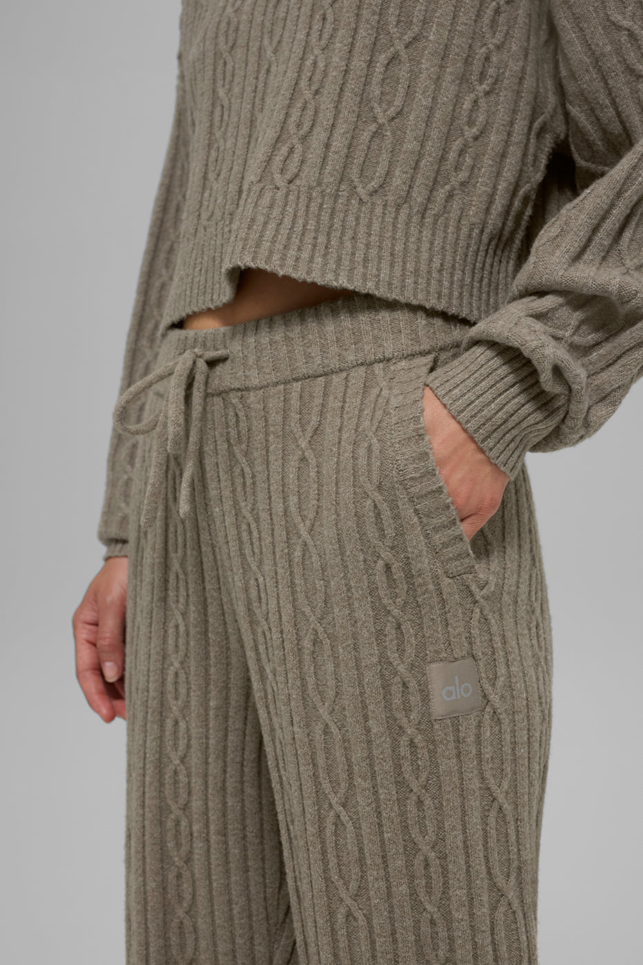 Cable Knit Winter Bliss Pant - Light Cocoa - Image 2