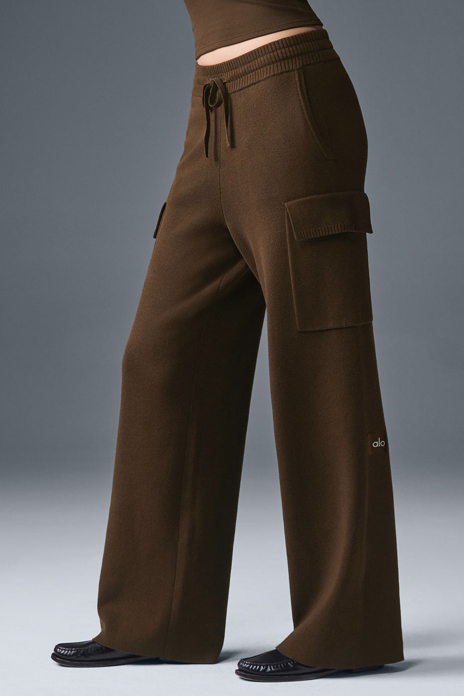 Scholar Knit High-Waist Cargo Pant - Espresso - Image 5