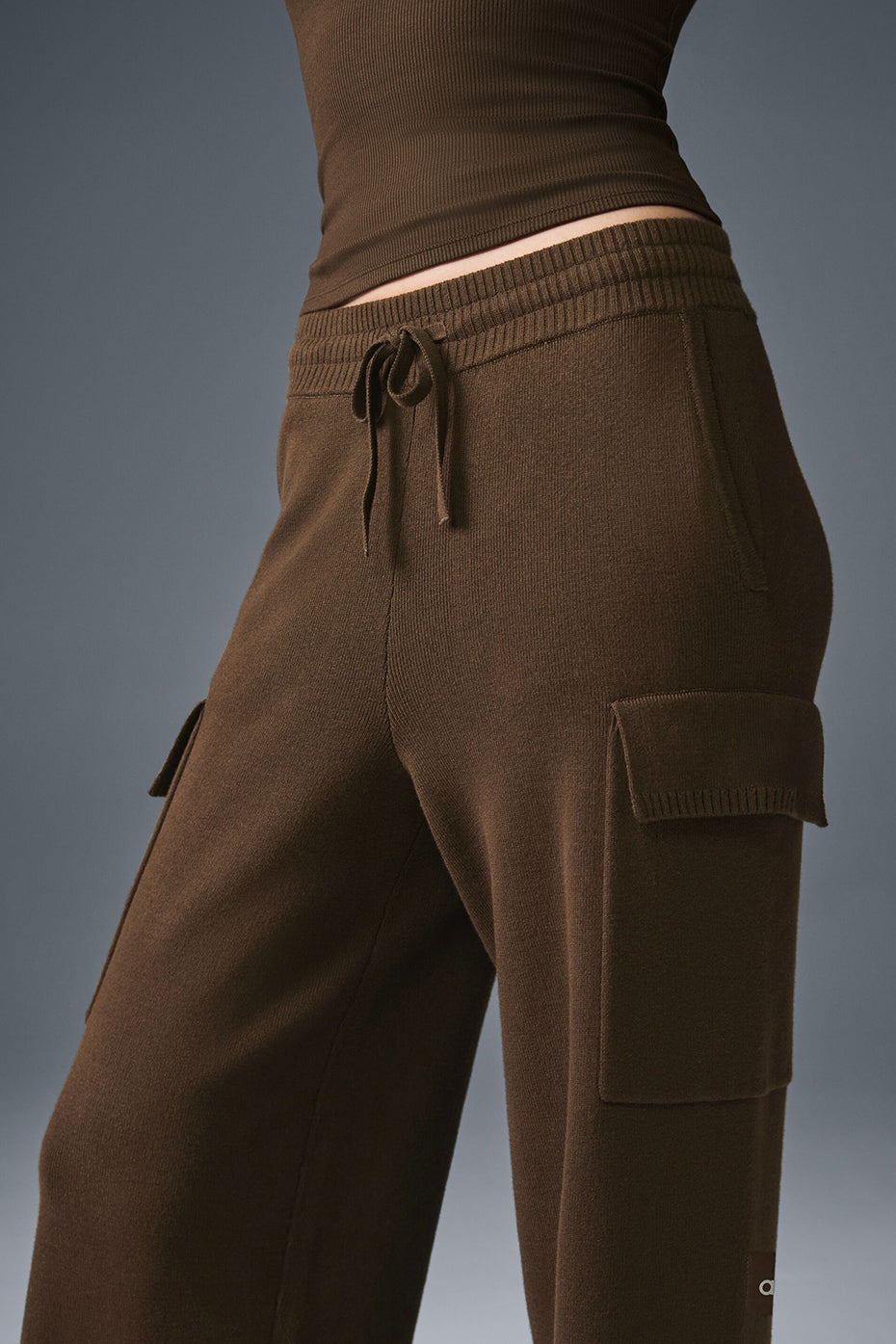 Scholar Knit High-Waist Cargo Pant - Espresso - Image 2