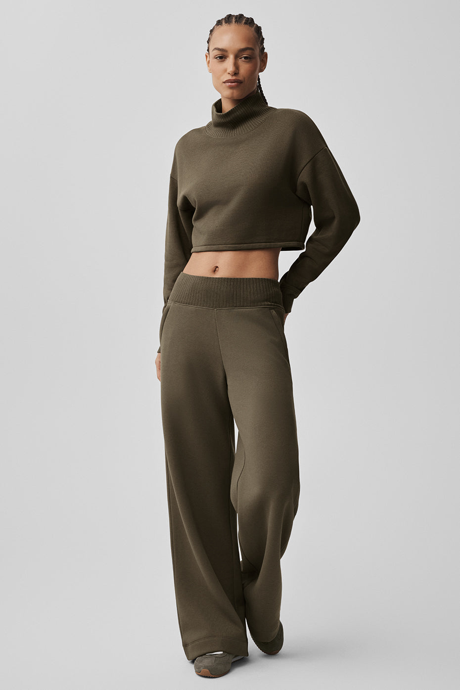 Serenity Wide Leg Sweatpant - Olive Tree - Image 5