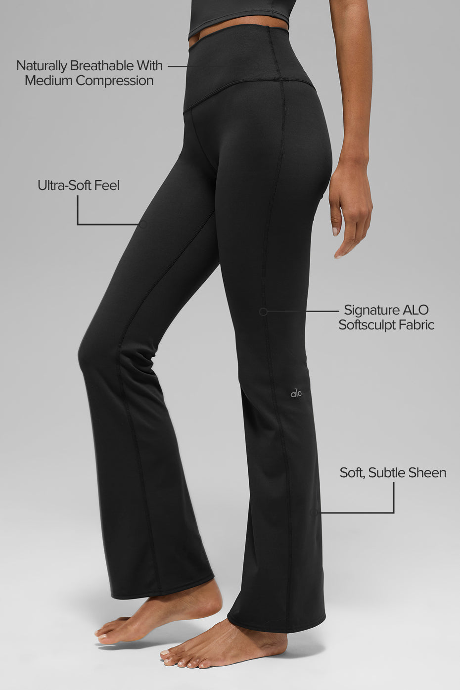 ALO Softsculpt High-Waist Bootcut Legging - Black - Image 2