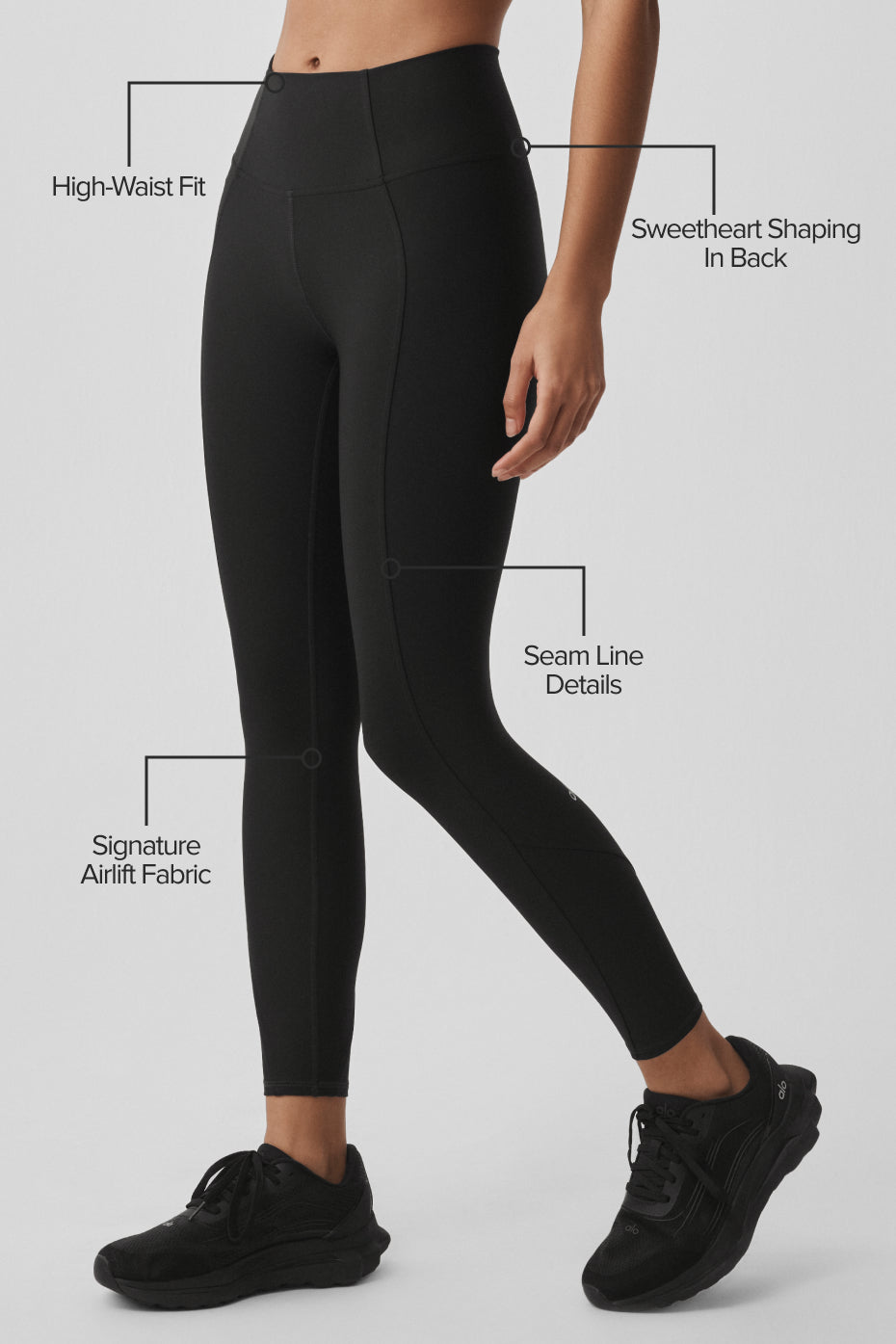 Airlift High-Waist 7/8 Fine Line Legging - Black - Image 2