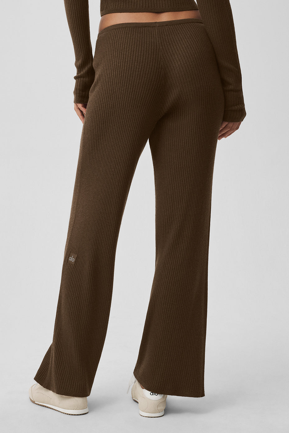 Sweater Knit Mid-Rise Unwind Wide Leg Pant - Espresso - Image 4