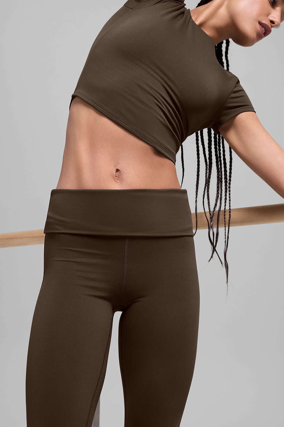 ALO Softsculpt 7/8 Foldover Flare Legging - Espresso - Image 5