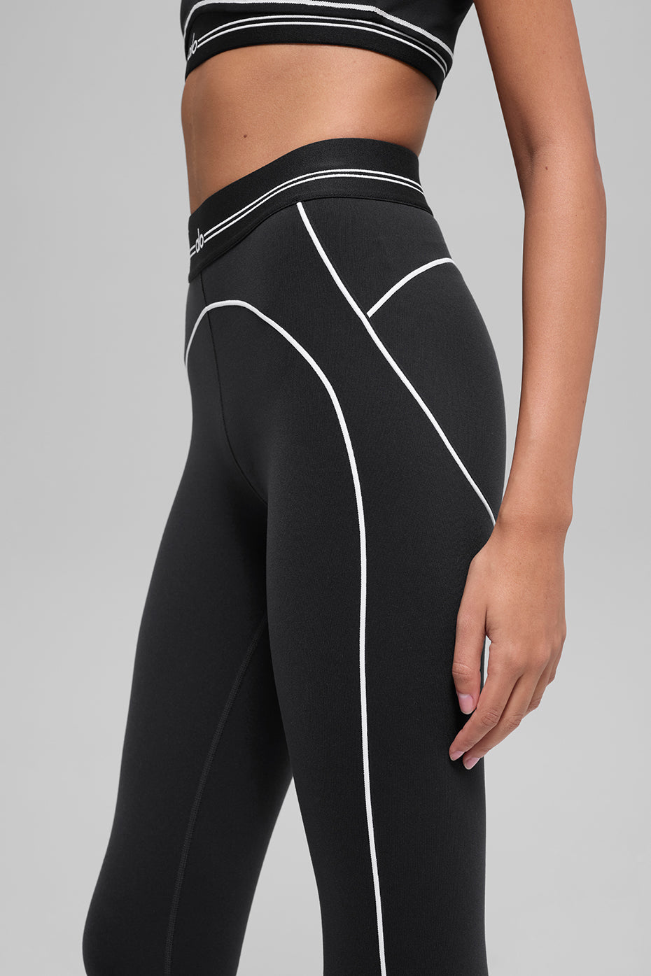 Airbrush High-Waist 7/8 Heart Throb Legging - Black/White - Image 5
