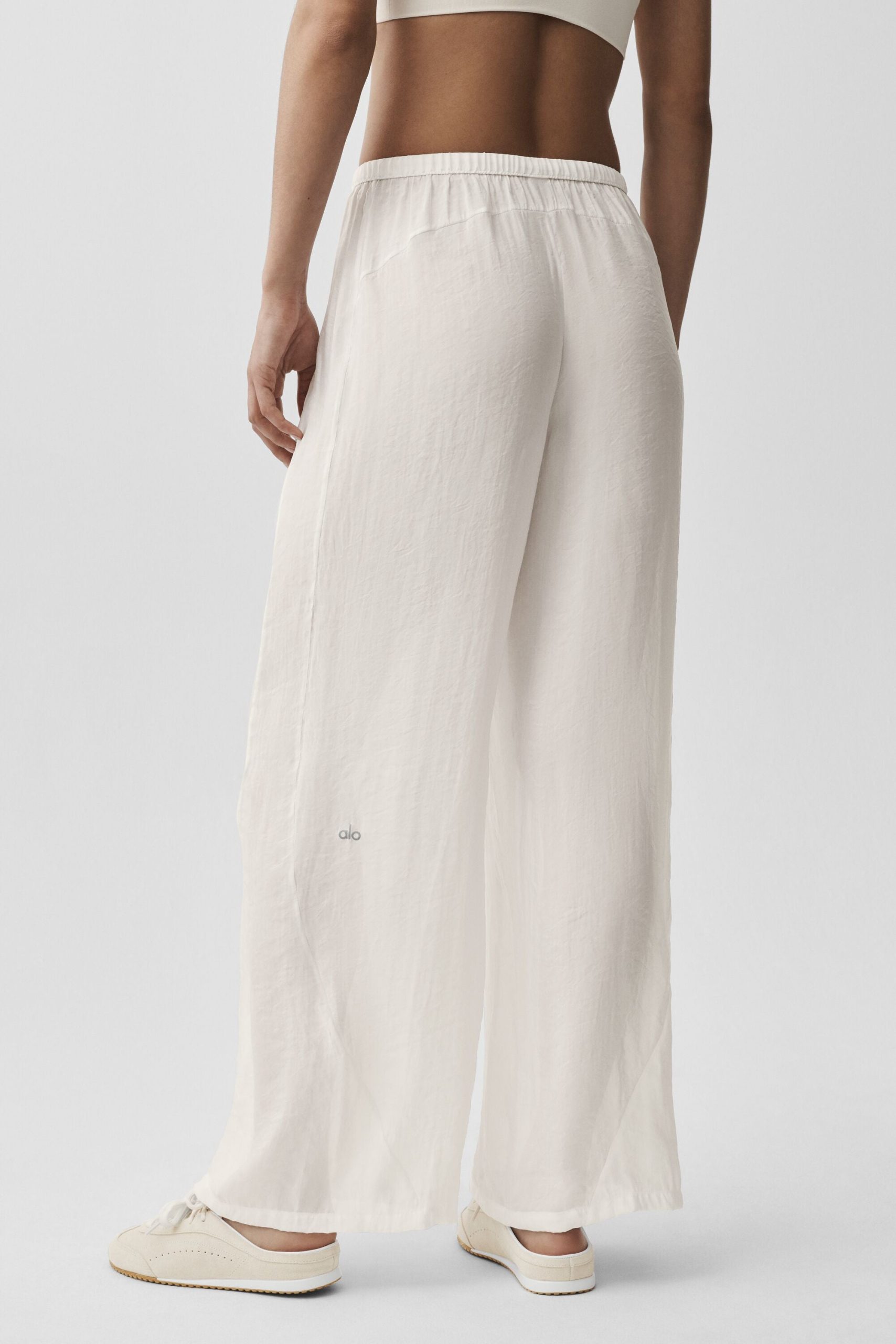 Semi-Sheer Golden Hour High-Waist Straight Leg Pant - Ivory - Image 4