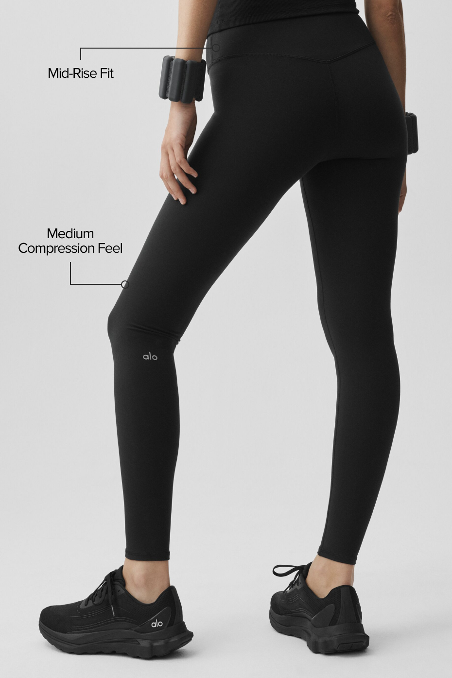 Airbrush Mid-Rise Legging - Black - Image 2