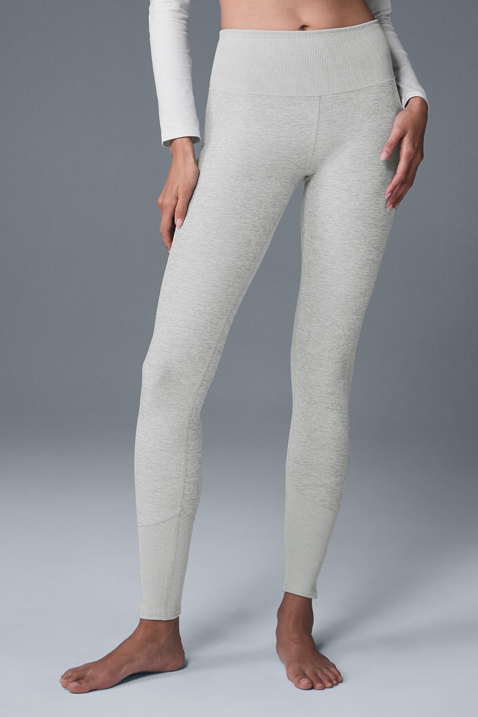 High-Waist Alosoft Lounge Legging - Athletic Heather Grey - Image 2
