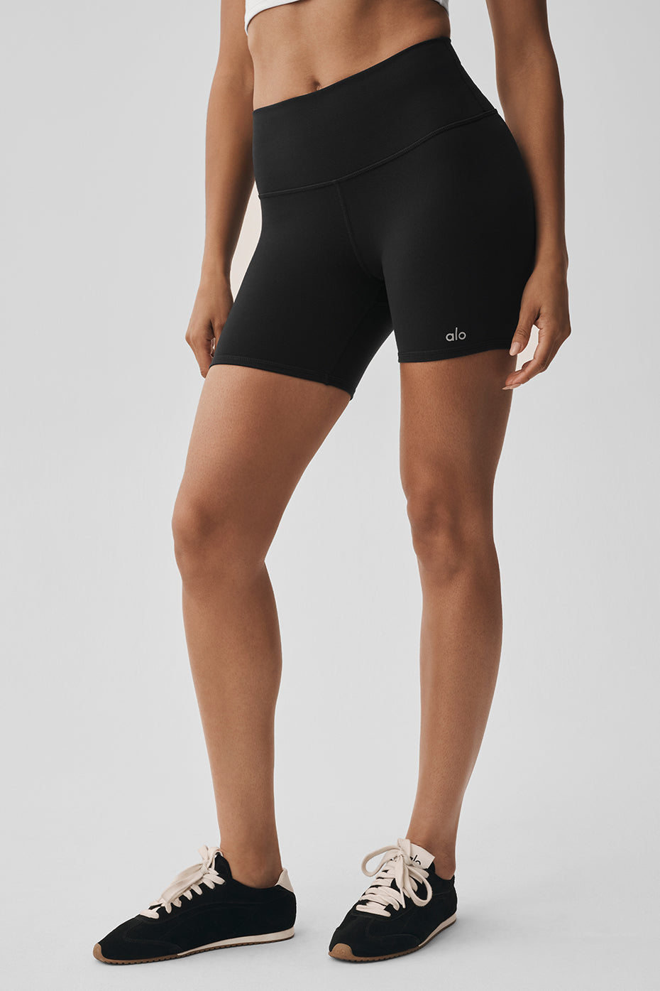 5 Airbrush High-Waist Biker Short - Black - Image 2