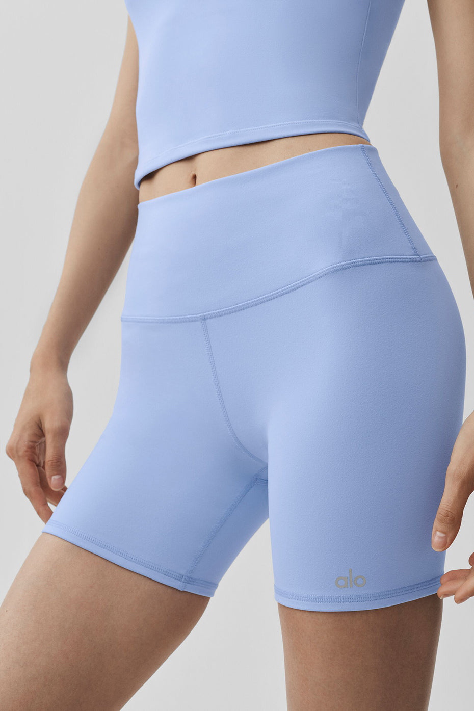 5 Airbrush High-Waist Biker Short - Light Provence Blue - Image 5