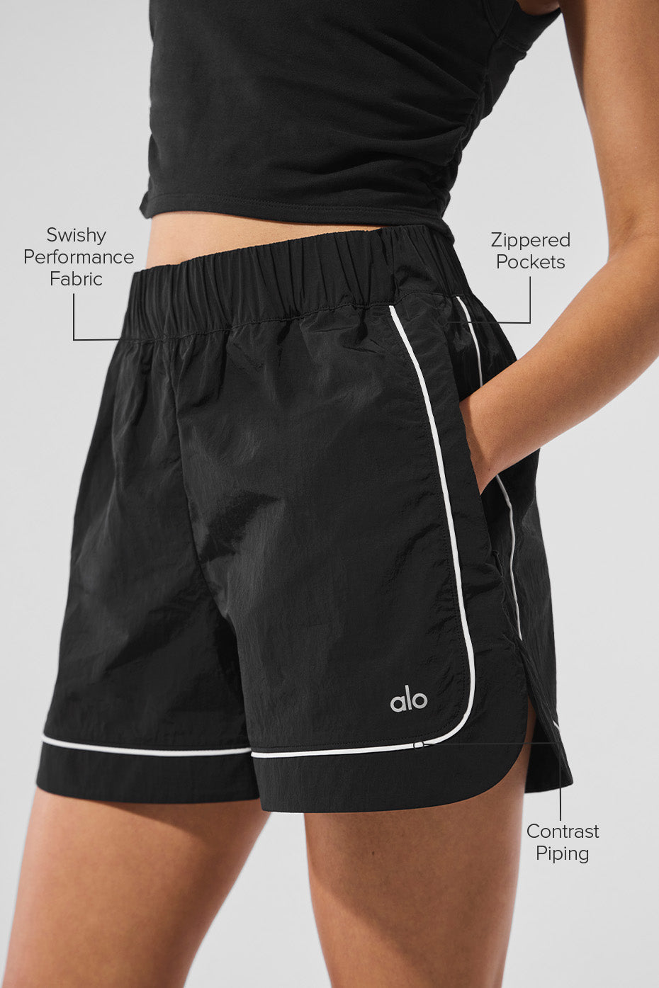 Motivate Track Short - Black/White - Image 2