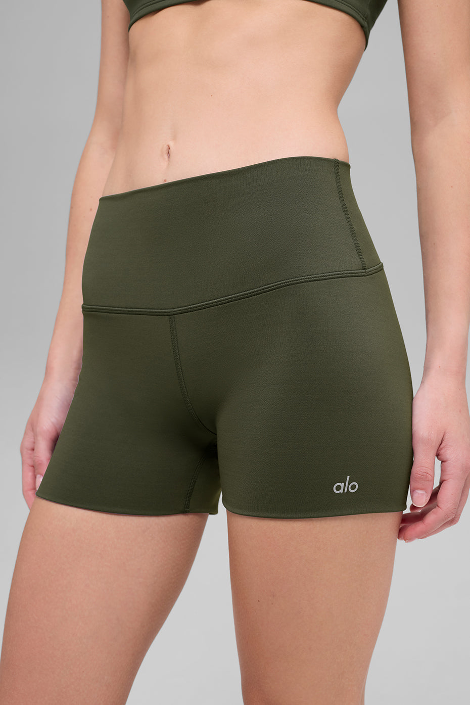 3 ALO Softsculpt High-Waist Precision Short - Green Olive - Image 3
