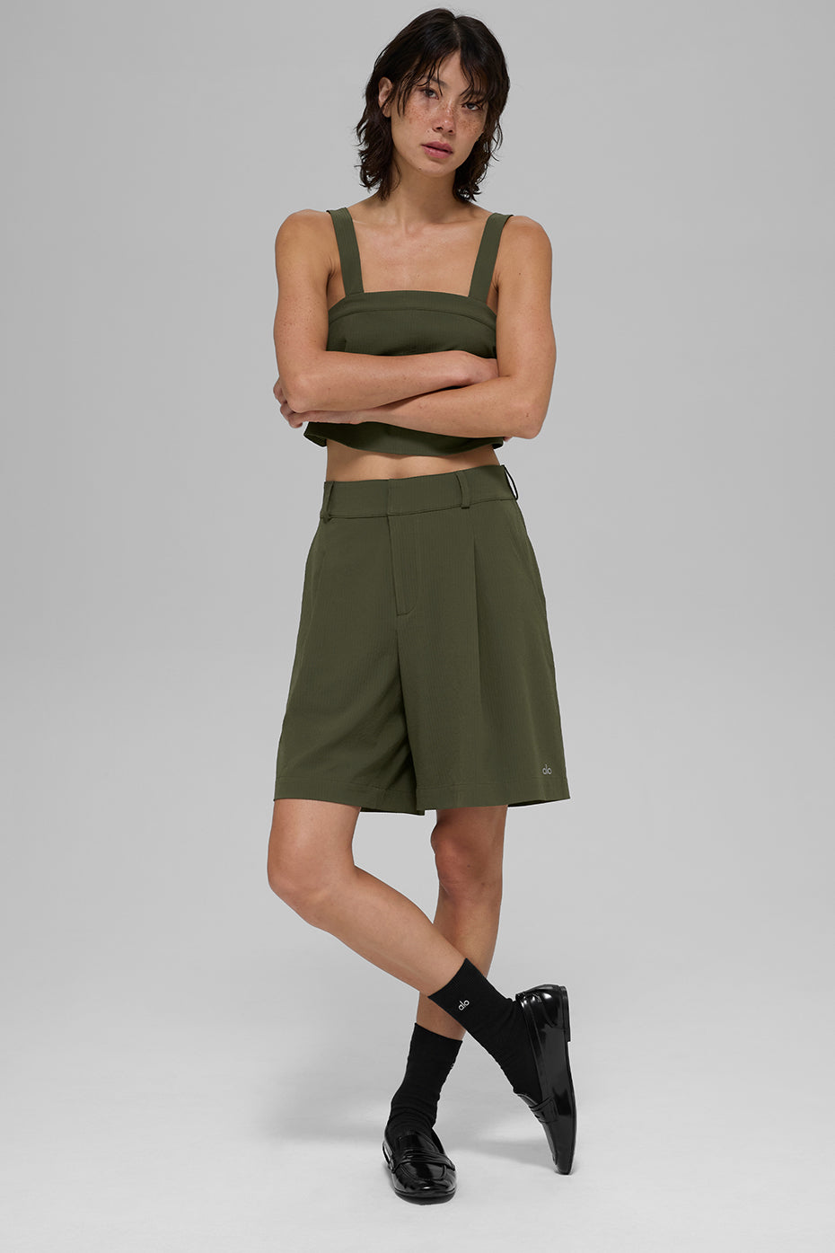 High-Waist Dreamscape Short - Green Olive - Image 4