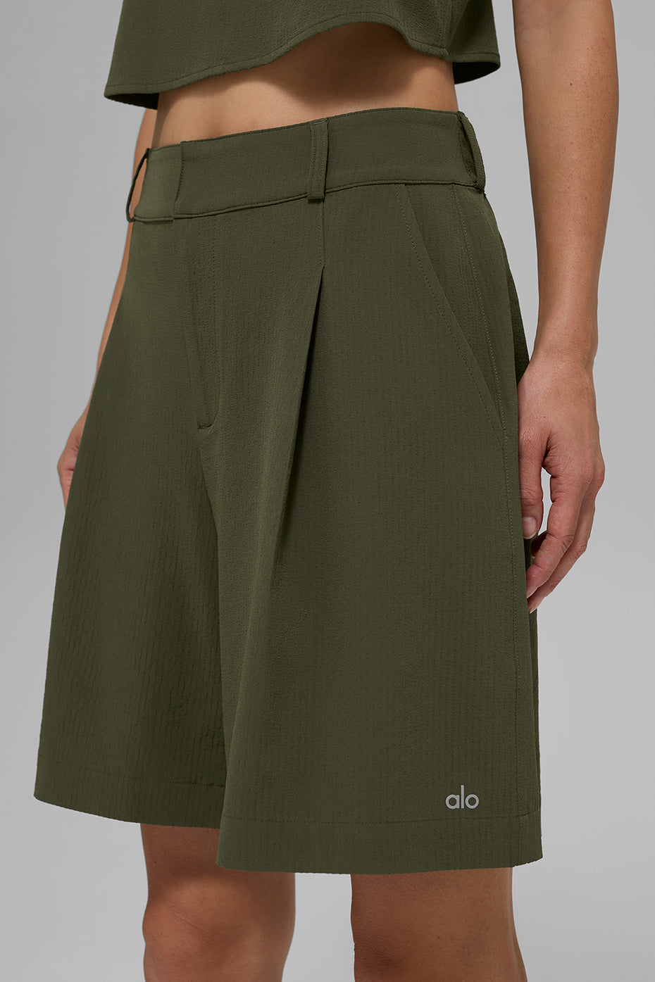 High-Waist Dreamscape Short - Green Olive - Image 3