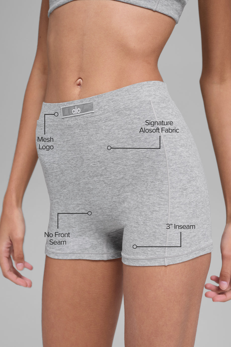 Alosoft Sincere Micro Short - Athletic Heather Grey - Image 2