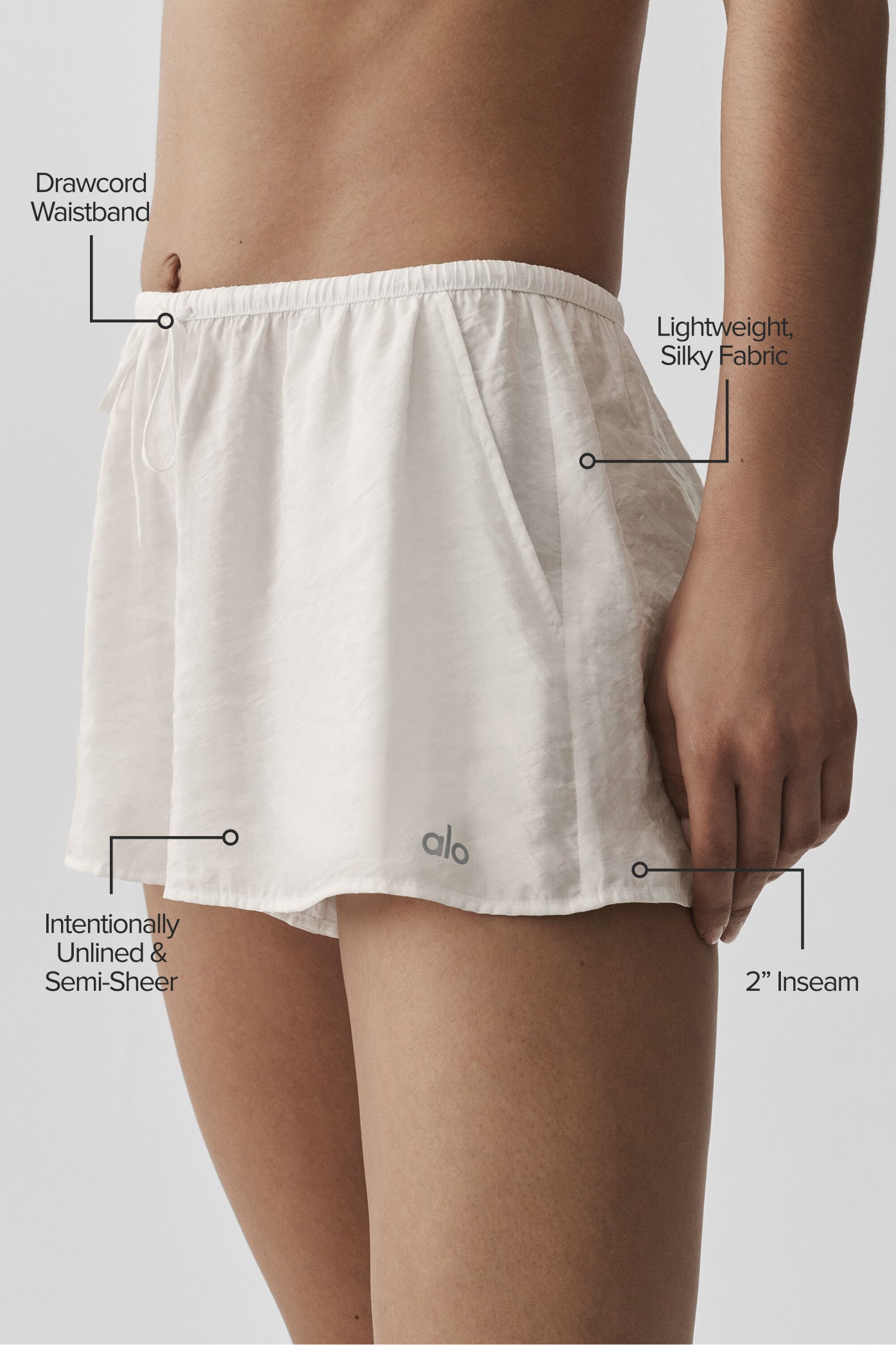 Semi-Sheer Golden Hour Mid-Rise Short - Ivory - Image 2