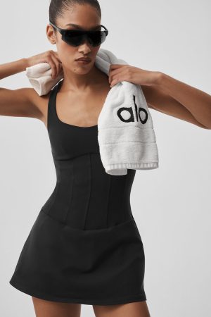 Airbrush Sparks Fly Corset Tennis Dress - Black