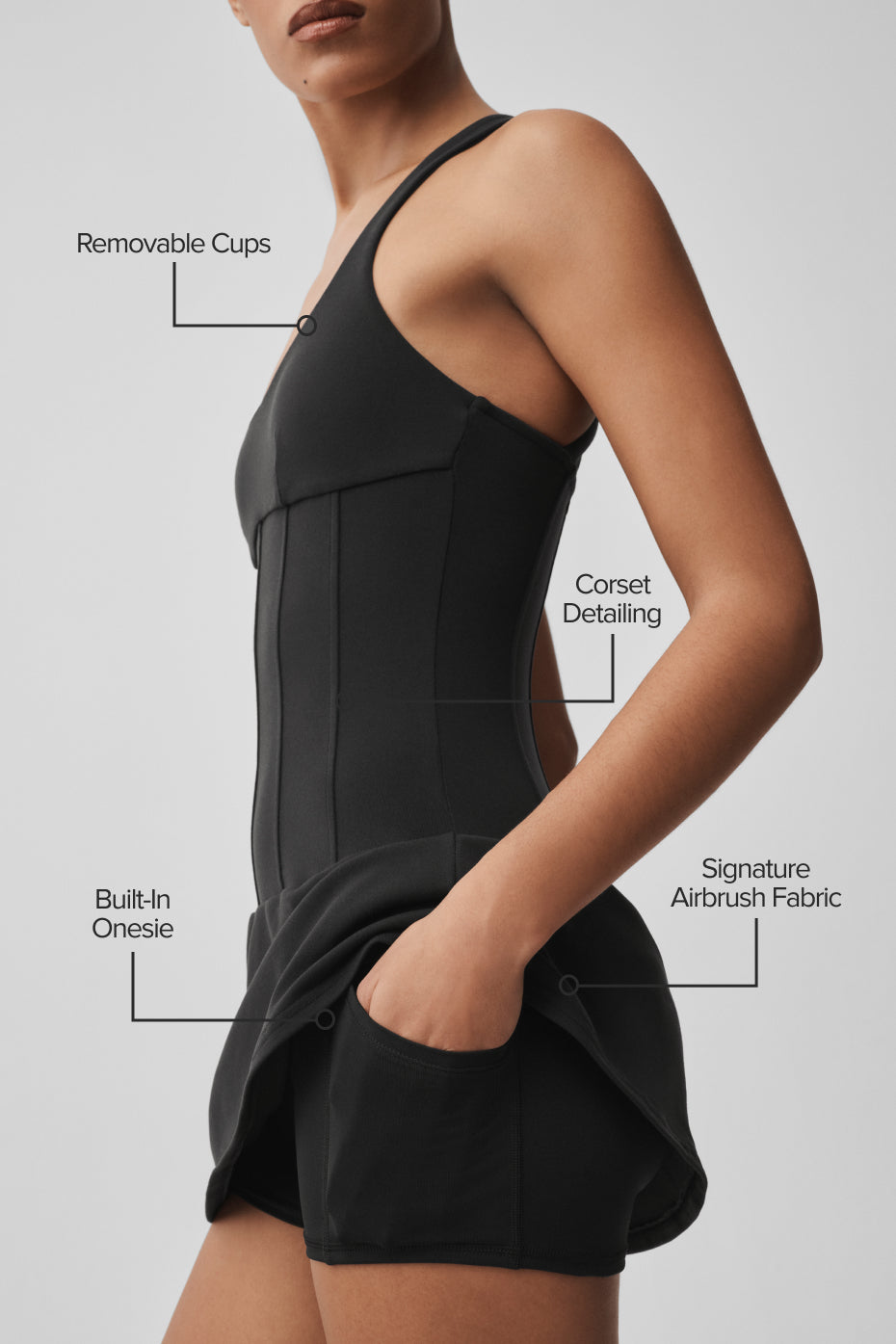 Airbrush Sparks Fly Corset Tennis Dress - Black - Image 2