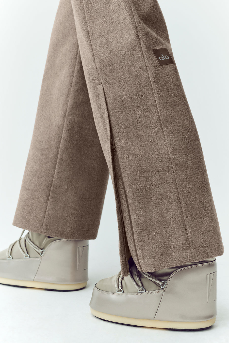 Wool Blend Bunny Slope Bib - Alpine Cocoa Heather - Image 5